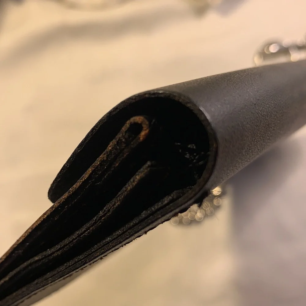 NWOT Leather large wallet on a chain, Motocycle